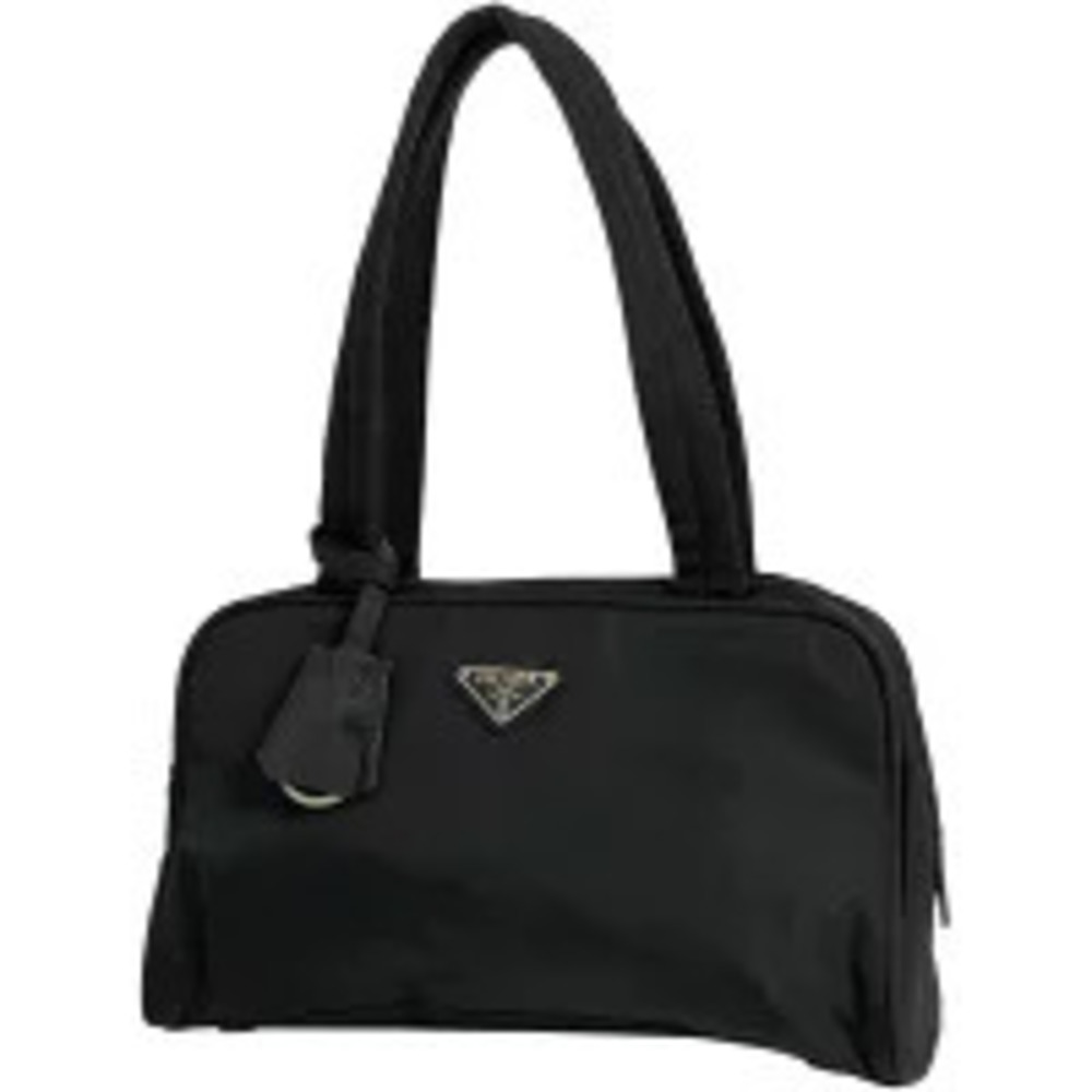 Prada Plate Handbag Boston Nero Black